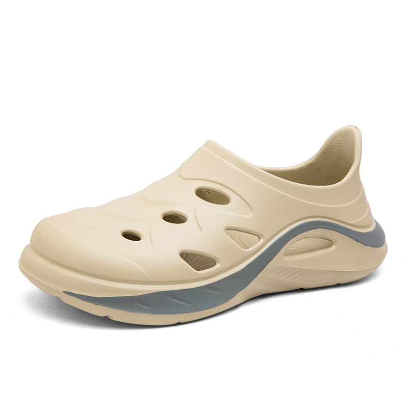 En nombre del cabello, zapatos con agujeros, suela gruesa, nuevo estilo de verano EVA, zapatillas Baotou, zapatos de playa antideslizantes, zapatos de rafting para hombres