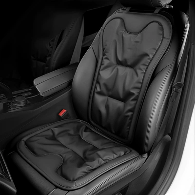 Seat cushion, seat cover — row integrated three-piece seat cushion - classic-black-2-front-seat-cushions-backrest-mercedes-benz-car-logo