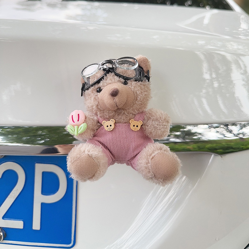 Colgante de cola de automóvil lindo peluche oso muñeca muñeca baúl de automóvil decoración de decoración de motocicleta eléctrica