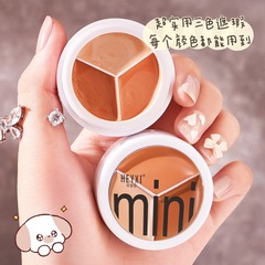 HEYXI Han Yuanxi Three-Color Concealer Cream Foundation Covers Spots, Acne Marks, Dark Circles, Does Not Easily Take Off Makeup 12g