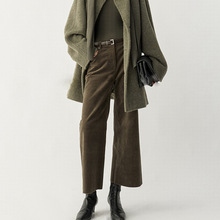 UNI/强推百搭秋冬复古进口高弹力细腻灯芯绒毛边剪裁休闲裤2025冬