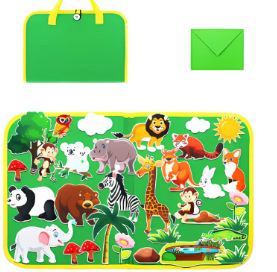 Junta de aprendizaje de fieltro portátil para niños Junta de vestir Puzzle Educación temprana Juguetes de fieltro Junta ocupada Junta de educación temprana para niños