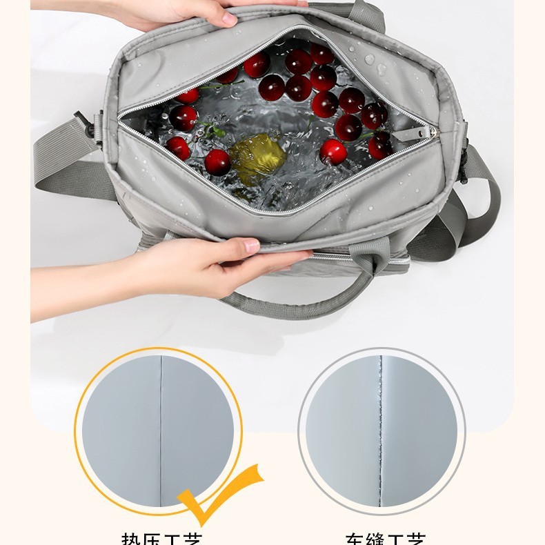 取り外し可能なショルダーストラップ大容量断熱バッグオフィスワーカーポータブルランチボックスバッグPEVA漏れ防止ピクニックキャンプ断熱バッグ|undefined