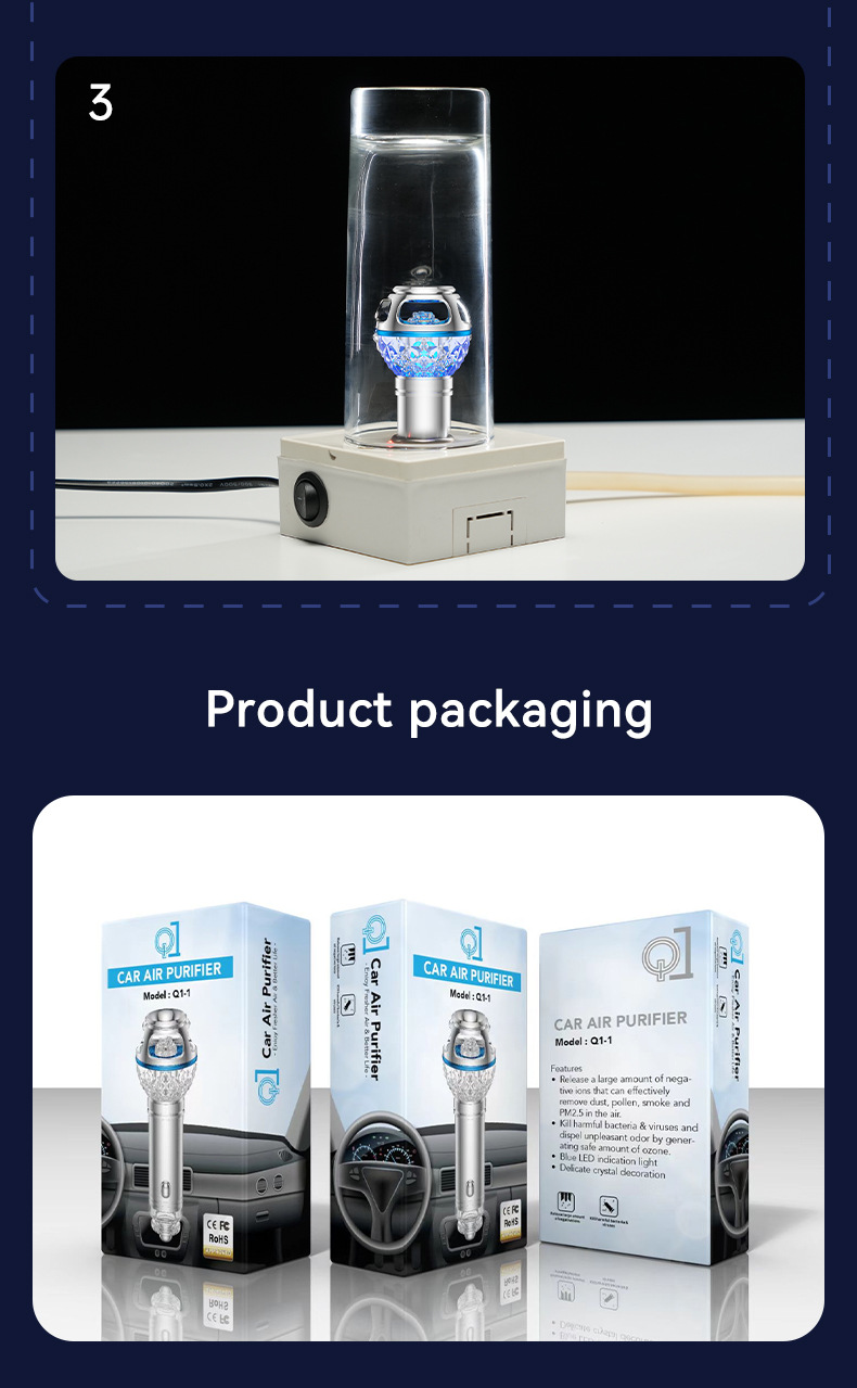 Car Appliances Mini Air Purifier Dust Removal Second-Hand Smoke Odor Haze Purifier Car Gift Marketing