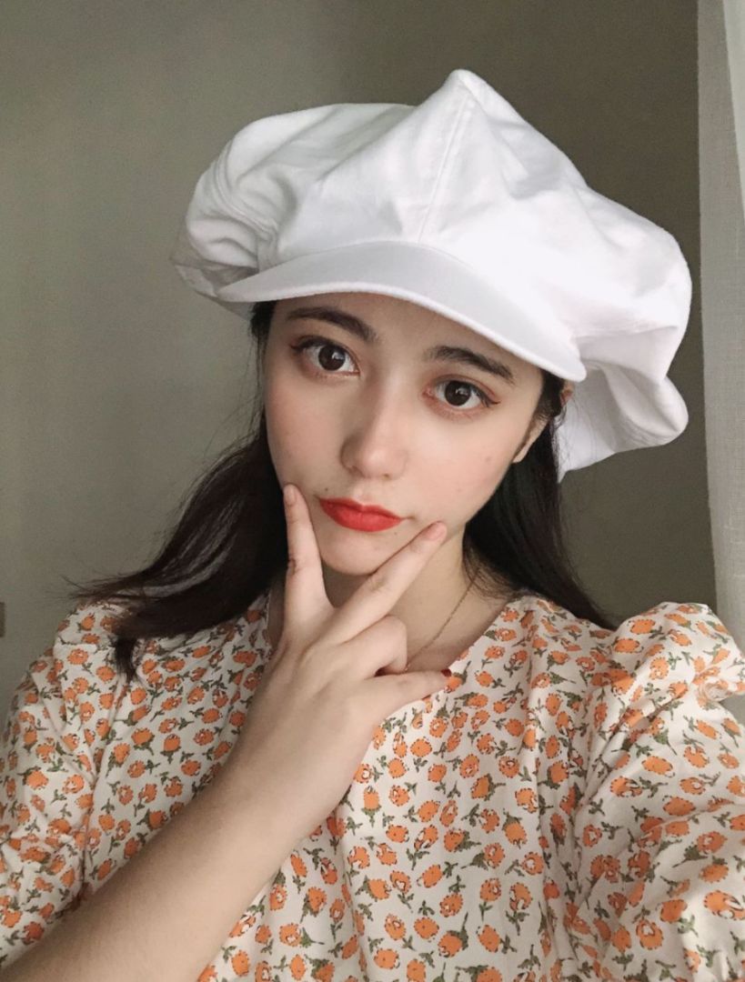 白色雲朵帽女夏季王一博肖戰趙小棠同款黑色誇張超大雲朵貝雷帽男