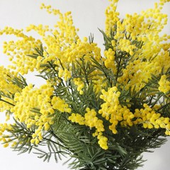 金合歓花軟装花芸3叉植毛王英花毛絨毛花家庭装飾結婚祝い花材