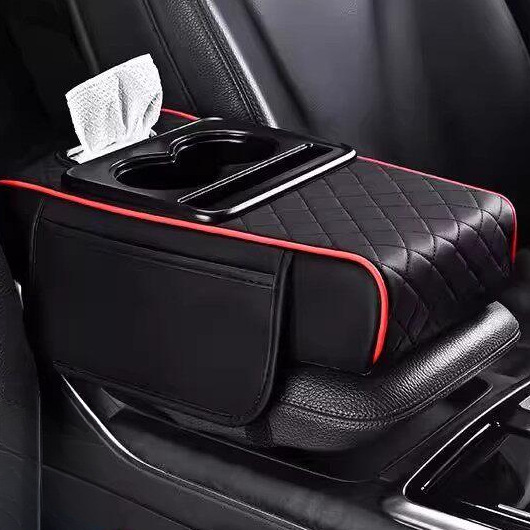 Car armrest box pad storage bag, in-car tissue box, central armrest heightening pad, multifunctional cup holder, practical and useful