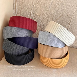 Yi Mengling's same narrow version knitted wide-edged headband for women with high skull top sports widened hair band headband high-quality headwear