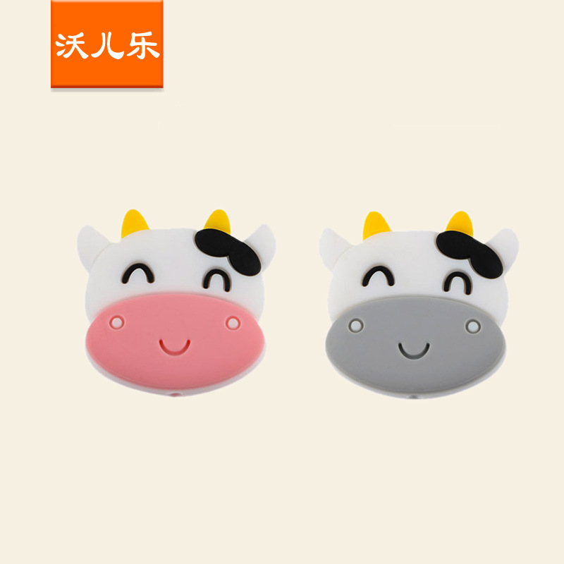 Manufacturer supply food-grade silicone elephant teething beads, food-grade silicone dinosaur teething beads for baby teething beads