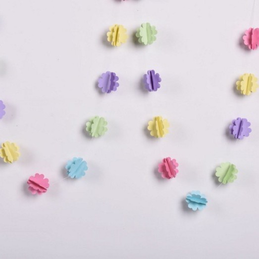 Estrella de cinco puntas en forma de corazón guirnalda colgando cuerda boda cumpleaños ESTRELLA DE Navidad colgante decoración cadena de papel tridimensional tire bandera colgante Adorno