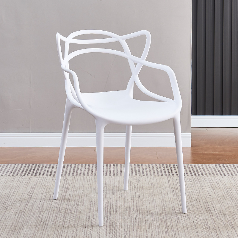Silla de comedor nórdica red silla de maquillaje silla de plástico moderna silla simple silla de gato plástico casero taburetes apilables