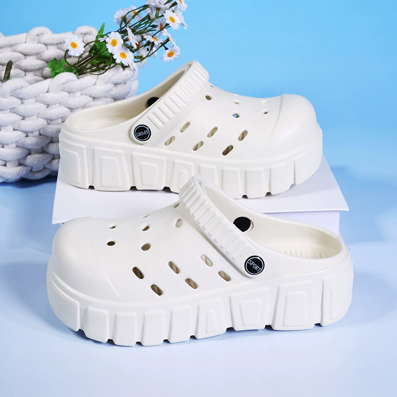 Однотонные женские тапочки с закрытым носком, новая летняя верхняя одежда, нескользящие, на толстой подошве, модные сандалии, которые напоминают шагать по дерьму.