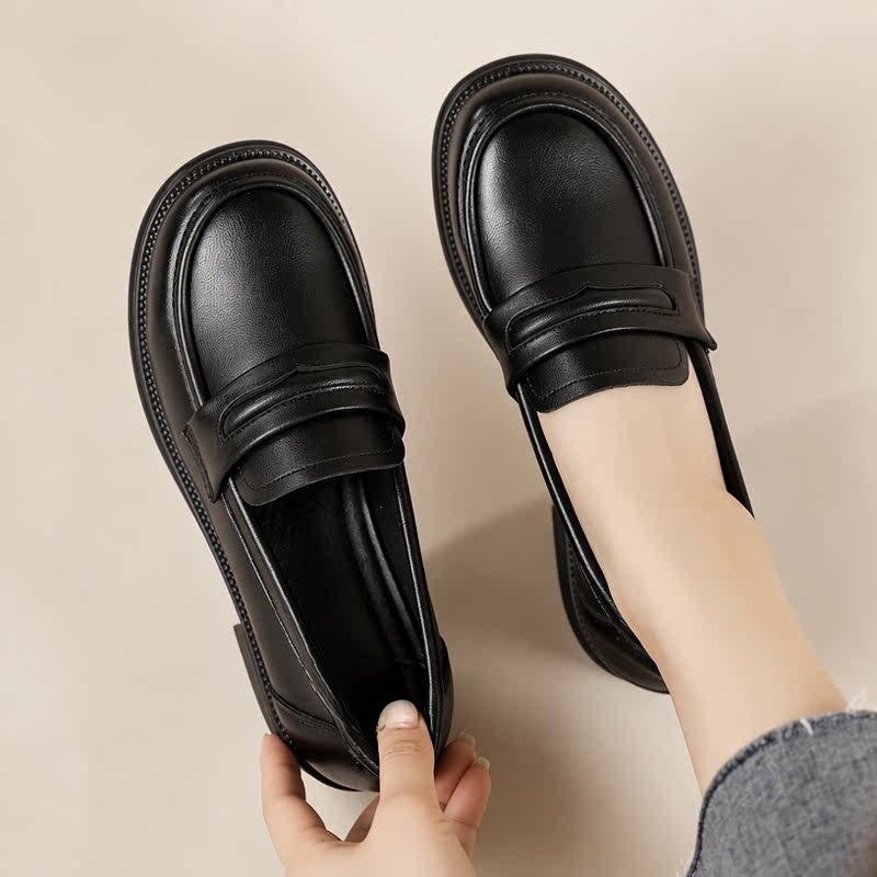 New Style Soft-Soled Women's Black College-Style Leather Shoes Versatile British Loafers Jk Shoes Casual Low-Top Shoes New Style Soft-Soled Women's Black College-Style Leather Shoes Versatile British Loafers Jk Shoes Casual Low-Top Shoes