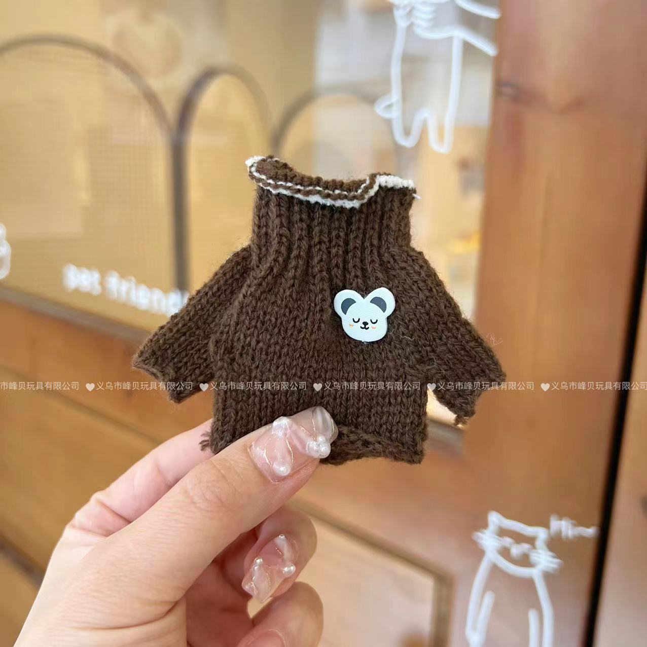 Dark brown knitted turtleneck sweater