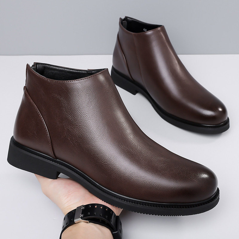 Giày bốt Martin nam cổ trung gót 3–5 cm kiểu công sở casual — z8189 màu nâu, z8189 đen