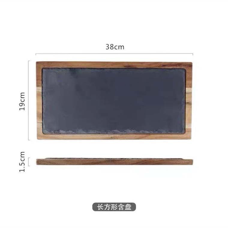 Bandeja de madera grande de 38 * 19 cm