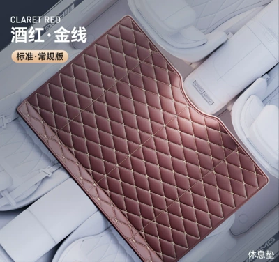 tours, foldable bed for sleeping | Multi-function pad - without-side-panels-and-cushions-leather-burgundy-130-80cm-comes-with-a-storage-bag