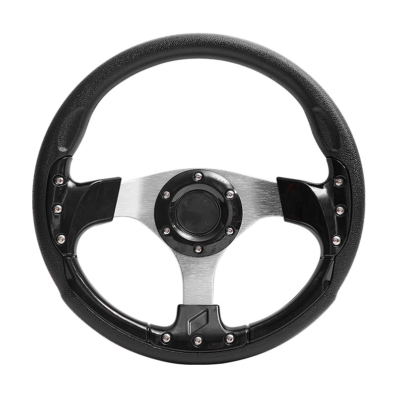 Universal – Steering wheel Racing Style - jg-5156a13-inch-silver-black