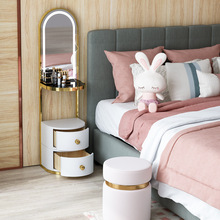 床头柜落地灯北欧客厅设计感茶几无线充电卧室置物架一体梳妆台灯