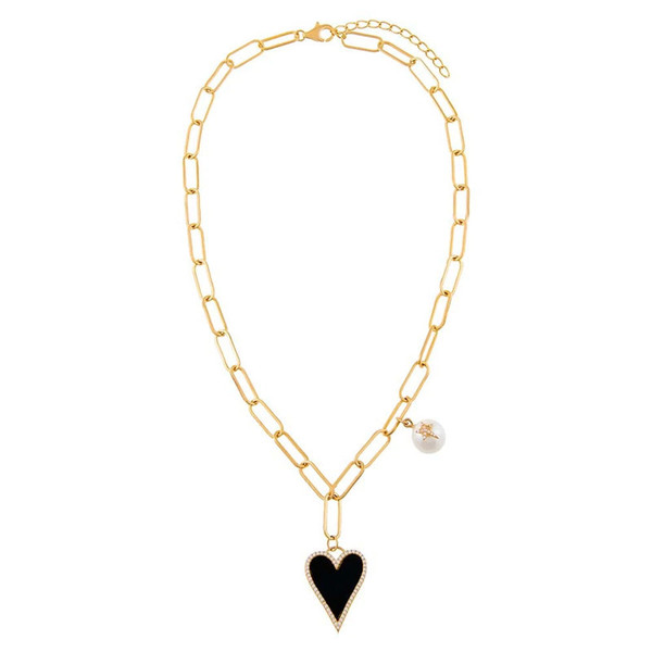 Small design brand fashionable necklace heart shaped pearl hip-hop…