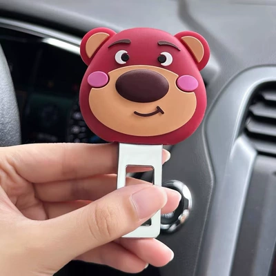 Car Safety Belt Buckle Clip Rear Seat Belt Fixing Extender Connector Cute Car Interior Decoration Supplies (Other Automotive Interior Supplies) - high-quality-silicone-zinc-alloy-model-strawberry-bear