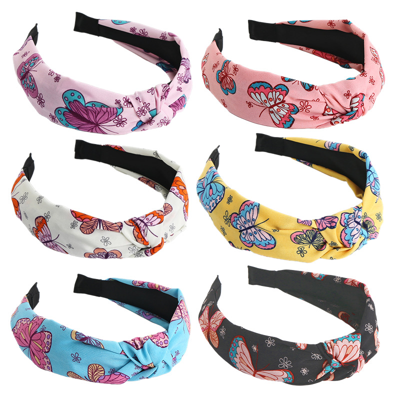 2024春夏新款布藝打結髮箍顱頂增高頭箍跨境發卡壓發洗臉髮帶髮飾