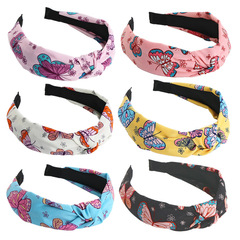 2024春夏新款布藝打結髮箍顱頂增高頭箍跨境發卡壓發洗臉髮帶髮飾