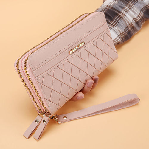 New wallet women's long versatile clutch bag fashionable double-layer zipper coin purse large capacity multi-purpose card holder wallet