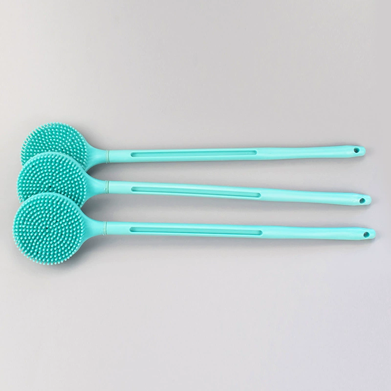 Оптовая силиконовая щетка для ванны с длинной ручкой, многофункциональная щетка для мытья спины, отшелушивающая щетка для чистки, щетка для ванной и душа