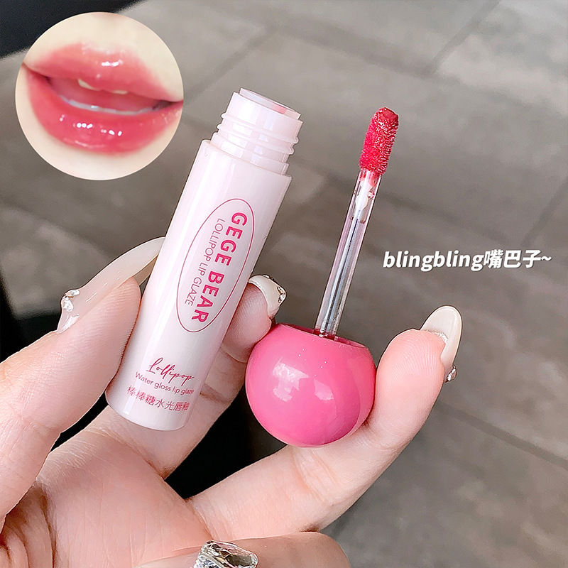 Gege bear lollipop esmalte de labios de agua brillante caja de esmalte de labios natural coreano para estudiantes baratos esmalte de labios humectantes image 4