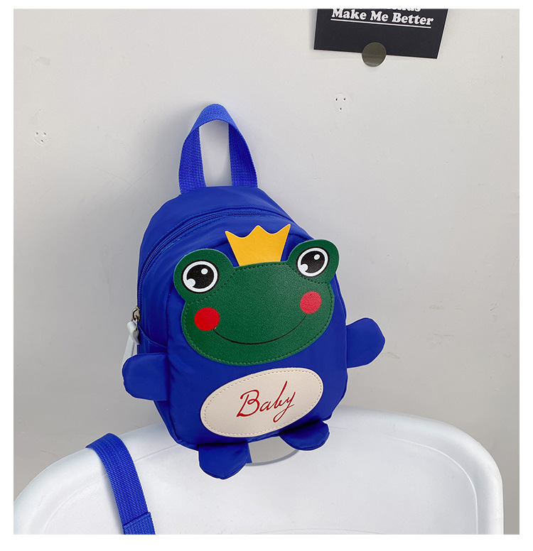 Kindergarten schoolbag for children, boys and girls, 1-3-5 years old, anti-wandering rope, cute frog, double-shoulder baby small backpack undefined