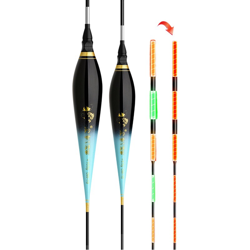 Night Fishing Hook with Raised Mouth, Digital Floating, Large Object Bite Hook, Color Changing, Luminous Floating Steel Pipe, Explosion-Proof, Day and Night, Bold and Eye-Catching