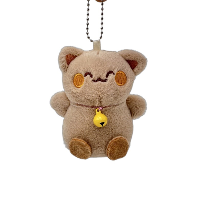 Cuatro pulgadas agarrar muñecas muñecas de peluche lindo atraer dinero gato muñeca llavero bolsa colgante pequeño regalo venta al por mayor