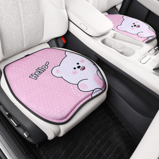 New Cartoon Gel Car Seat Cushion Butt Cushion Office Breathable Cooling Cushion Home Car Universal Silicone Honeycomb Cushion