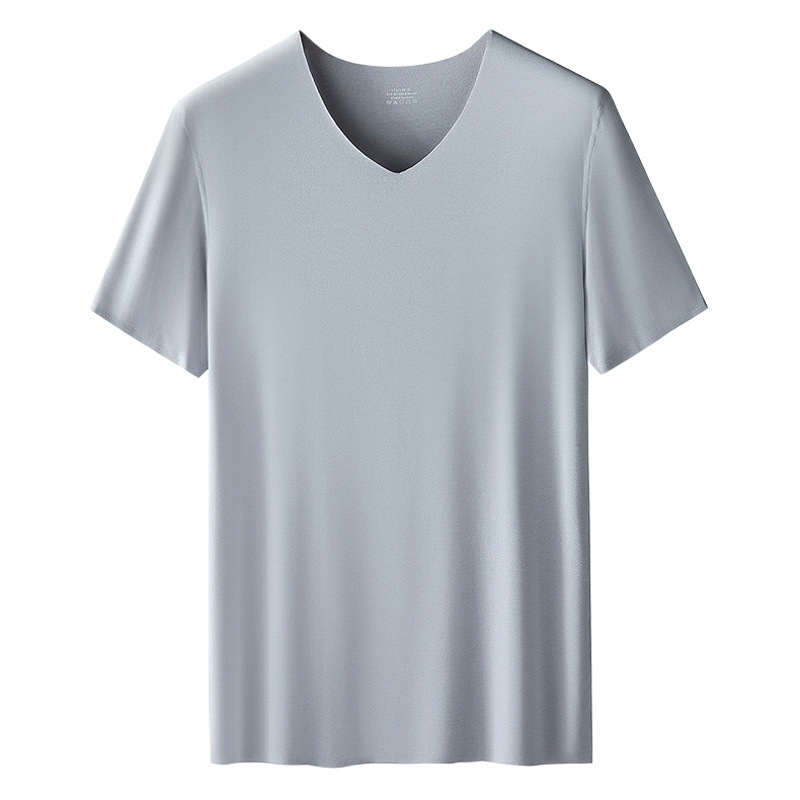 60 camisetas modales de doble cara de manga corta para hombre sin costuras con camisa de fondo deportiva de color sólido en stock transfronterizo