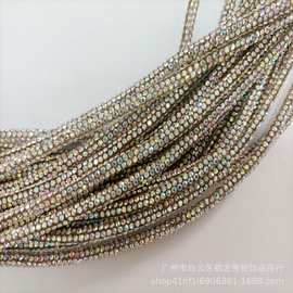 工厂批发软管胶孔 圆管钻条满钻绳子 蝴蝶结钻绳服装饰品腰带手镯