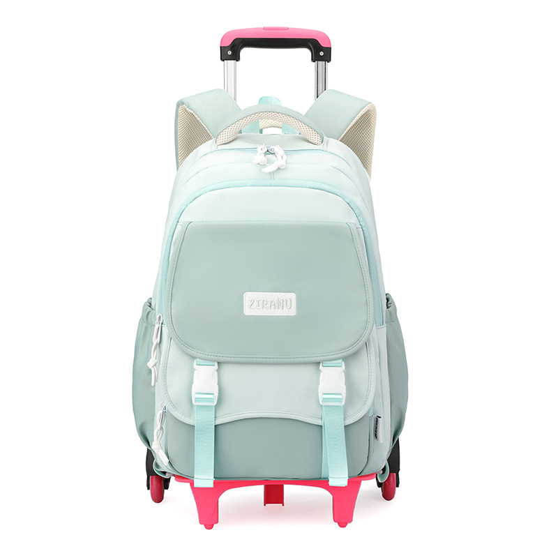 2024 nueva mochila de tirón para niños estudiantes de primaria de gran capacidad estudiantes de secundaria	Bolsa escolar Trolley