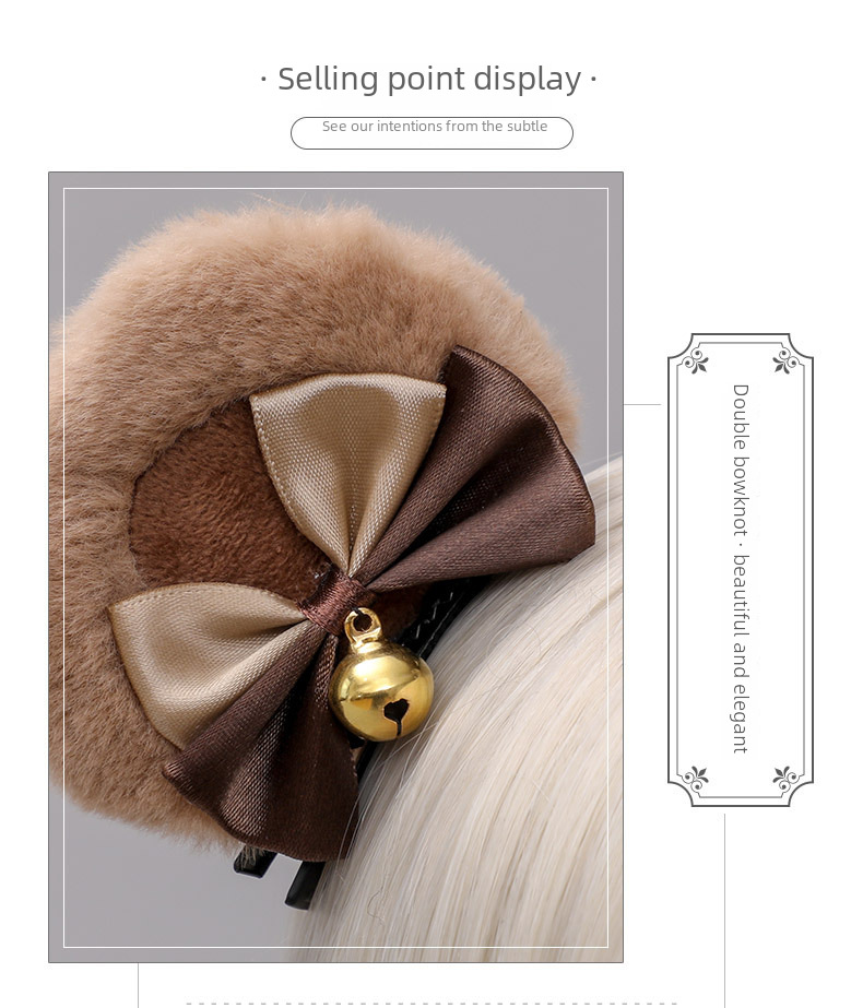 Eine Generation von Haaren handgefertigt süße Lolita Haarschmuck Lo Niang Seitenclip JK Tierohrhaarclip Doppelbogen Bärenohrclip_voghion.com