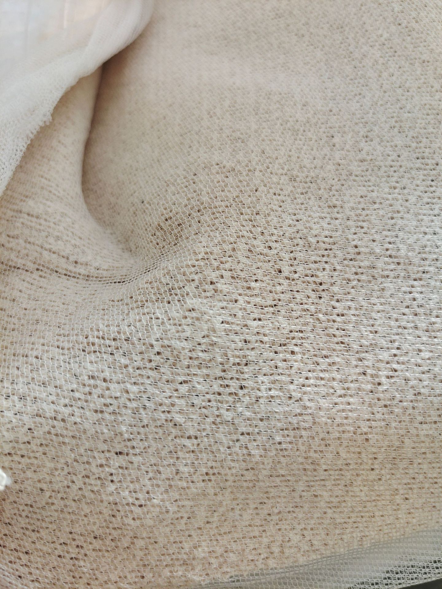 米色本色机织点麻棉麻全棉背面覆网线沐浴面料布料厂家自销批发价