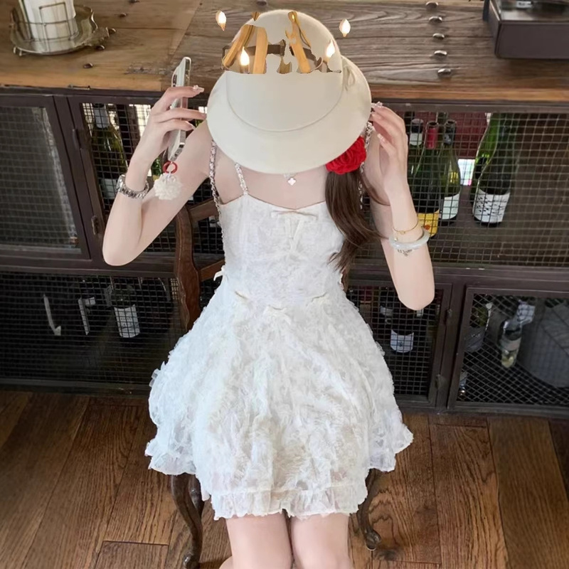 Tassel Feather Dress for Women, Summer 2026 New Style, Sweet High-Waisted Slimming Beach Vacation Elegant Fairy-Like Spaghetti Strap Dress Tassel Feather Dress for Women, Summer 2026 New Style, Sweet High-Waisted Slimming Beach Vacation Elegant Fairy-Like Spaghetti Strap Dress