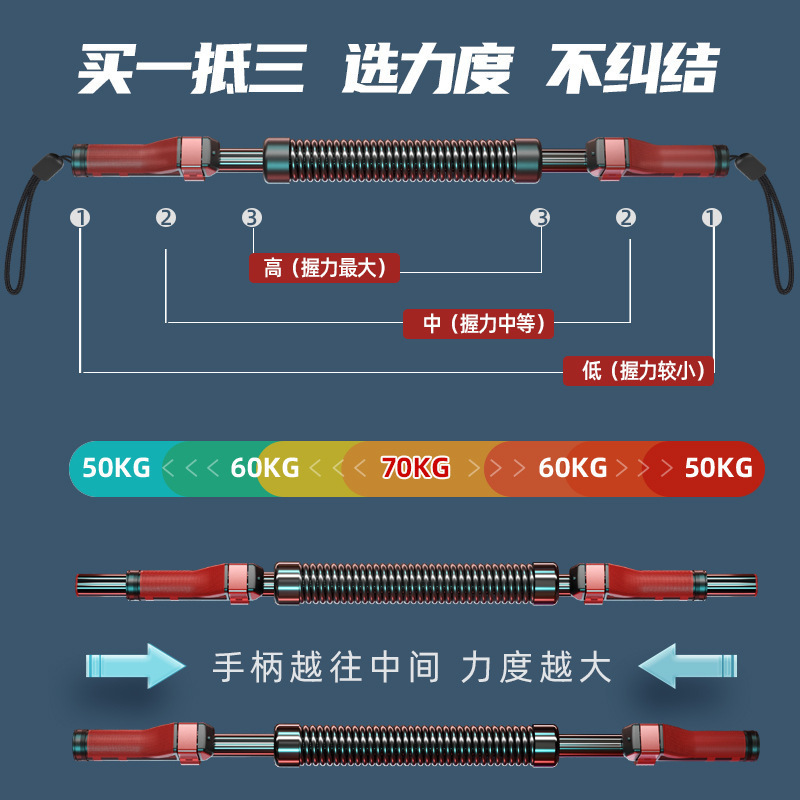 跨境男士臂力器手臂肌肉锻炼家用健身器材训练器公斤压握臂力棒|undefined
