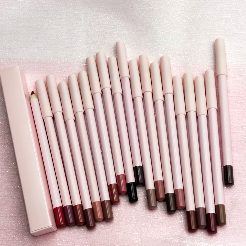 Foreign Trade Hot-Selling Item: 26-Color Wooden Pink Lip Liner, Waterproof, Easy-To-Apply Lipstick Pencil, Lip Liner Without Logo