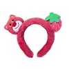 Strawberry, demi-season cute headband, plush hair tufts for face washing, with little bears