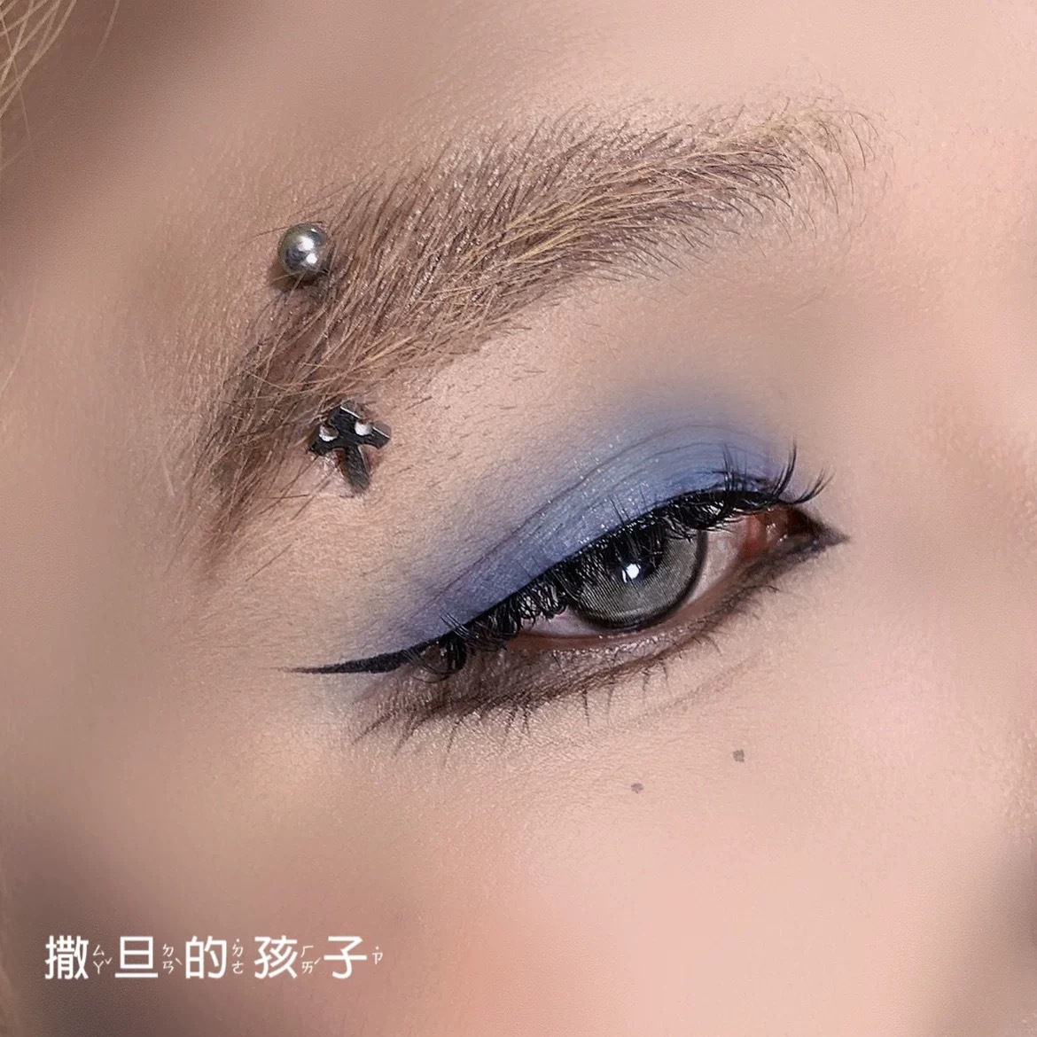 Labret stud lip piercing jewelry styling detail