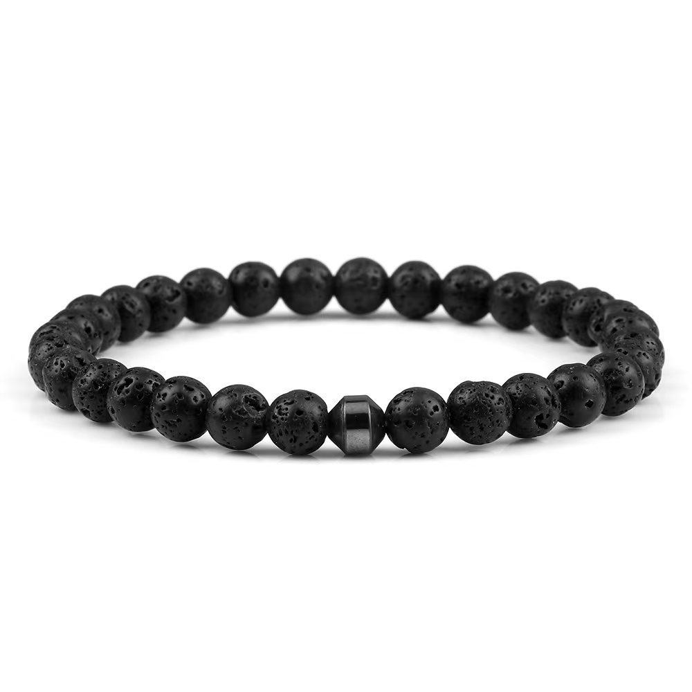 Fábrica directa de piedra natural ojo de tigre pulsera de cuentas pulsera de piedra de biliar negra productos acabados joyería pulsera multicolor al por mayor