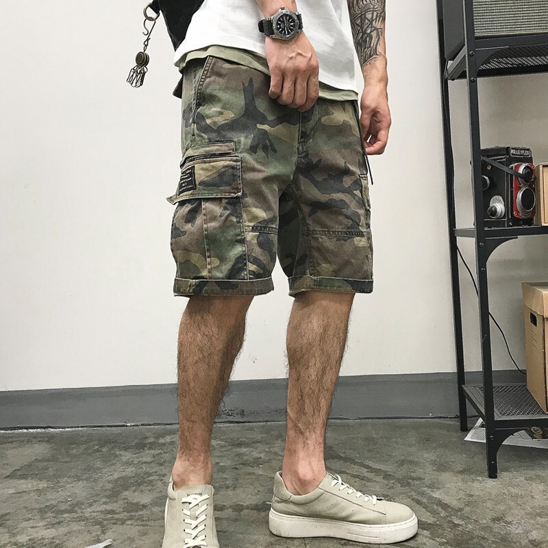2025 Men's Camouflage Shorts Summer Trendy Brand Ins Japanese Style Cargo Pants Men's Loose Casual Mid-Length Pants for Men