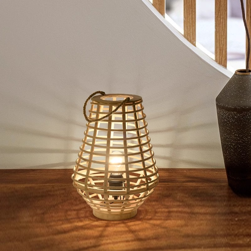 Transfronteriza personalizada de vidano lámpara de viento candelabro tejido a mano sombra de lámpara de piso decoración de patio exterior atmósfera linterna decoración