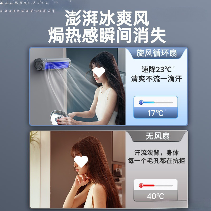 Ventilador de pared transfronterizo cocina doméstica baño inodoro inodoro sin agujeros de carga silenciosa ventilador de circulación pequeña