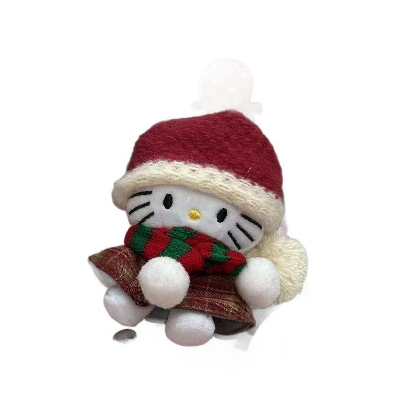 冬日圣诞节红色帽子hellokitty猫包包公仔小挂件书包挂饰毛绒玩偶|undefined