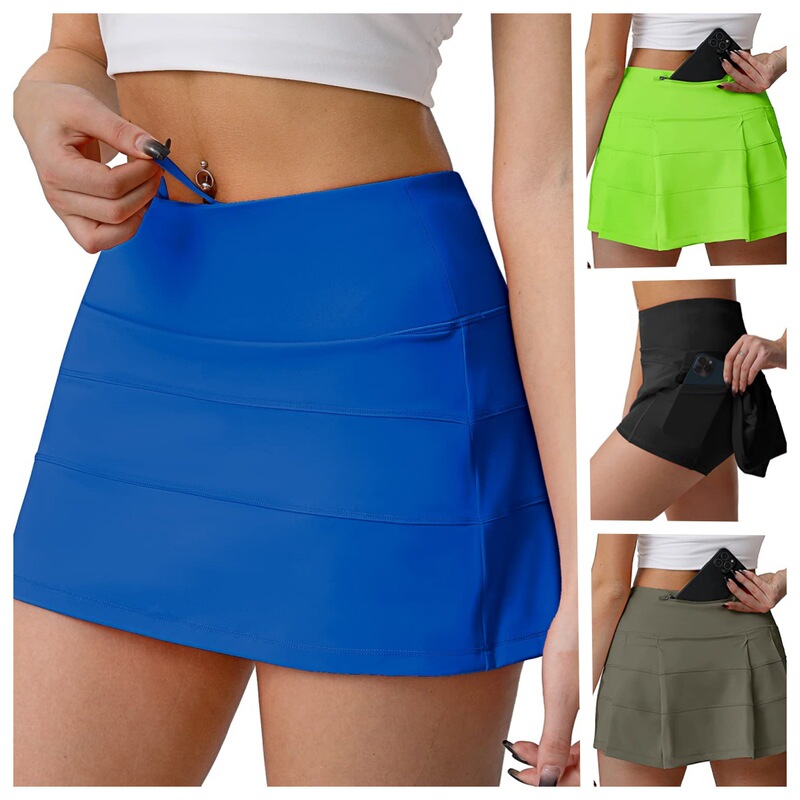Cross-Border Amazon Pleated Tennis Skirt with Pockets, Sports Golf Shorts, Women's Casual Sports Skirt Pants Cross-Border Amazon Pleated Tennis Skirt with Pockets, Sports Golf Shorts, Women's Casual Sports Skirt Pants